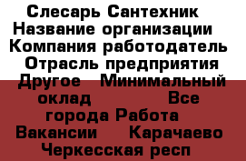 Слесарь-Сантехник › Название организации ­ Компания-работодатель › Отрасль предприятия ­ Другое › Минимальный оклад ­ 25 000 - Все города Работа » Вакансии   . Карачаево-Черкесская респ.